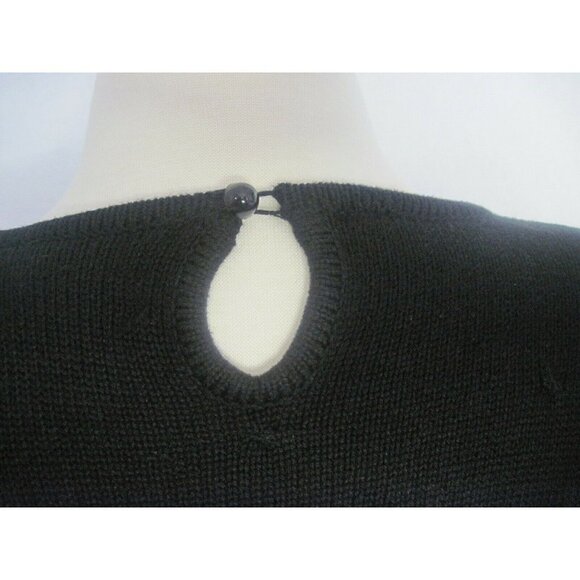 Vintage Women's Sweater Marisa Christina Black Gold Red Embroidered Size Medium - Picture 4 of 9